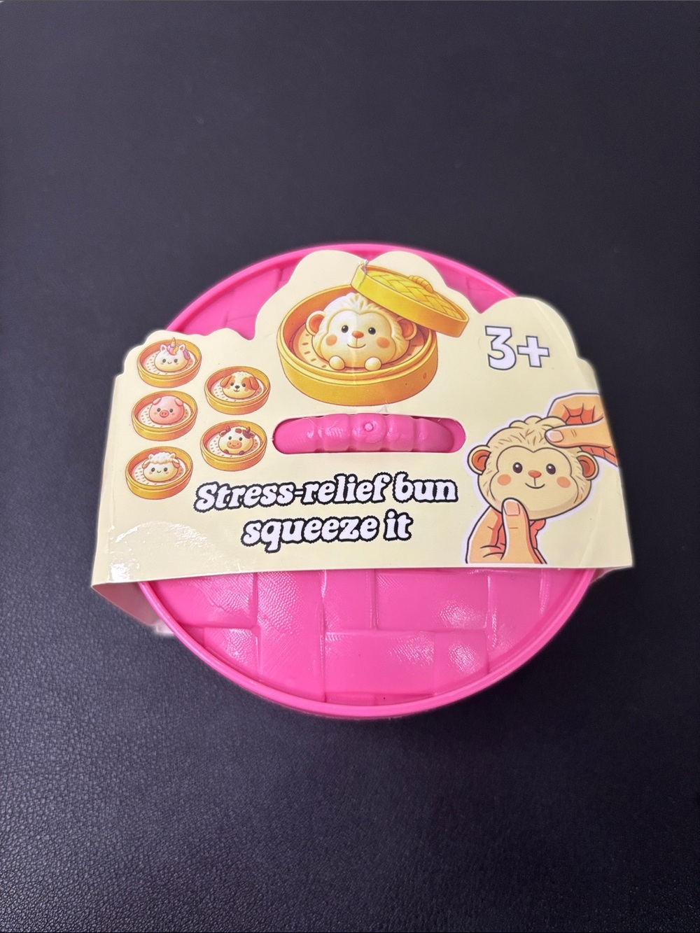 Crunchy Dumpling Animal Squeeze Toy - Pink